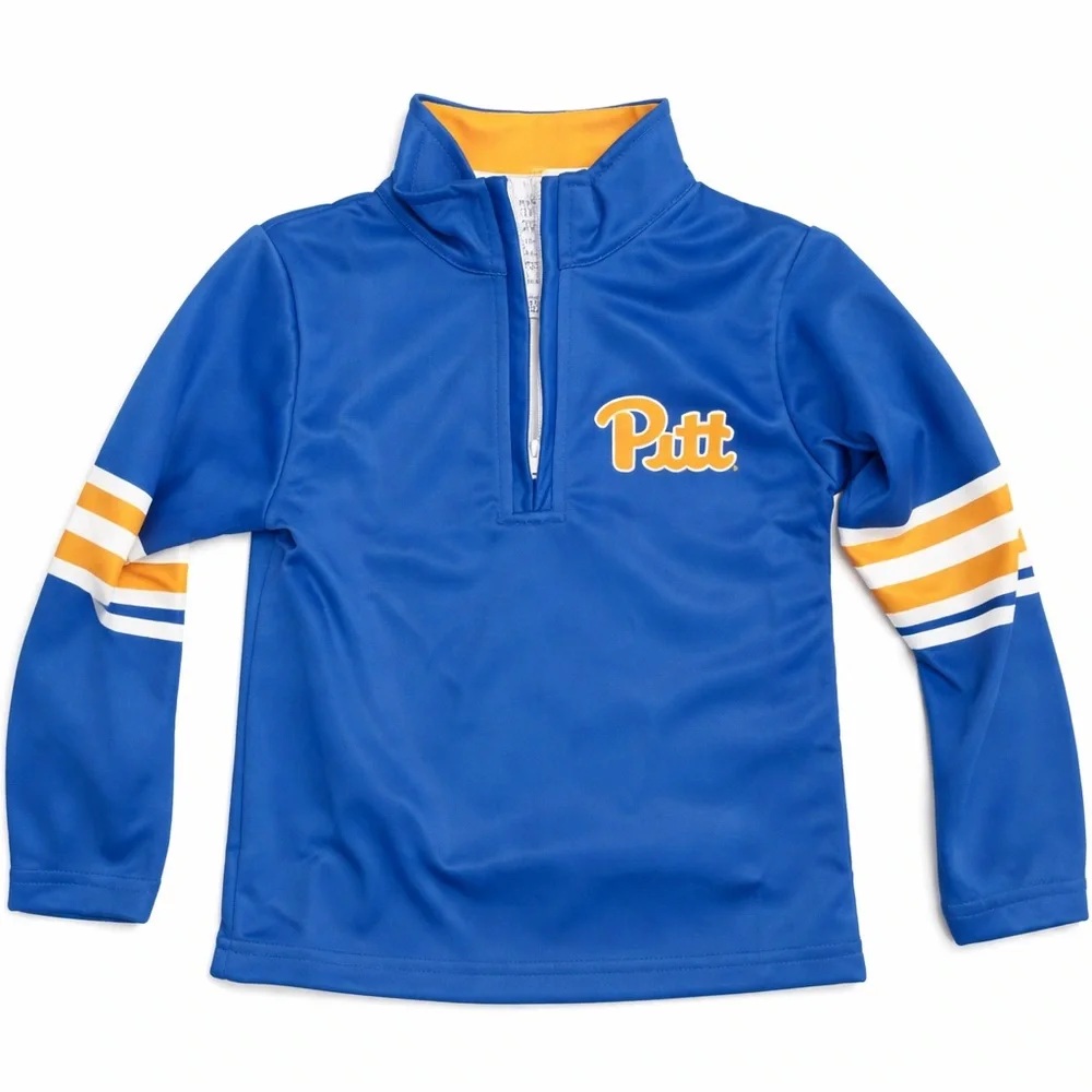 Pittsburgh Panther Vive La Fete Kids Blue Quarter Zip Pullover Size 4 NWT - Picture 1 of 12